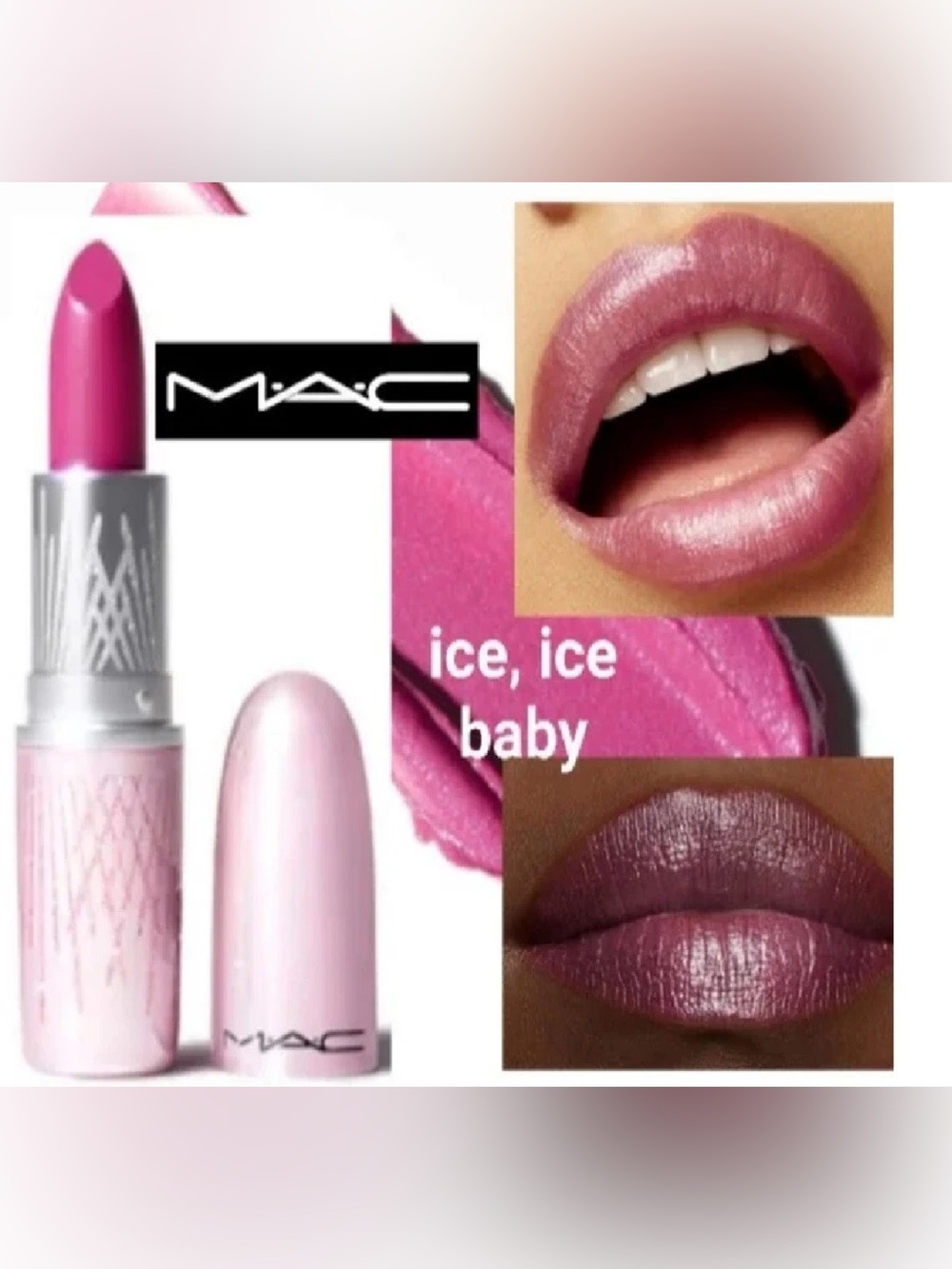 MAC Cosmetics Ice Ice Baby Pink Frost Lipstick RARE Discontinued